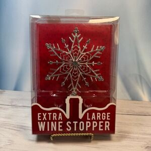 Wild Eye Designs Snowflake Wine Stopper Extra Large Silver Rhinestone Christmas